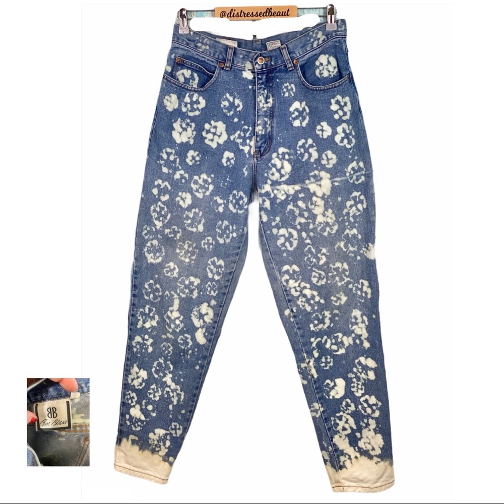 Bill Blass Vintage 80s UPCYCLED Clover Bleached Jeans